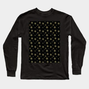 Touch Of Gold Snowflakes Pattern Long Sleeve T-Shirt